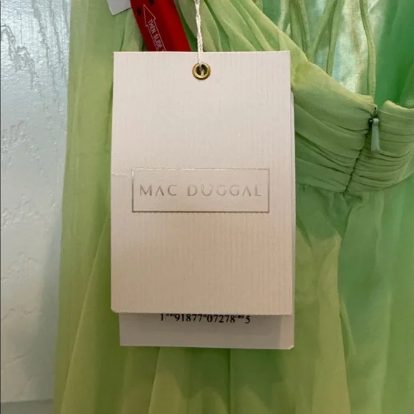 Mac Duggal 67911 Light Green Ruffle Tiered Cut-Out Chiffon Gown Size 6 NWT - Picture 14 of 15